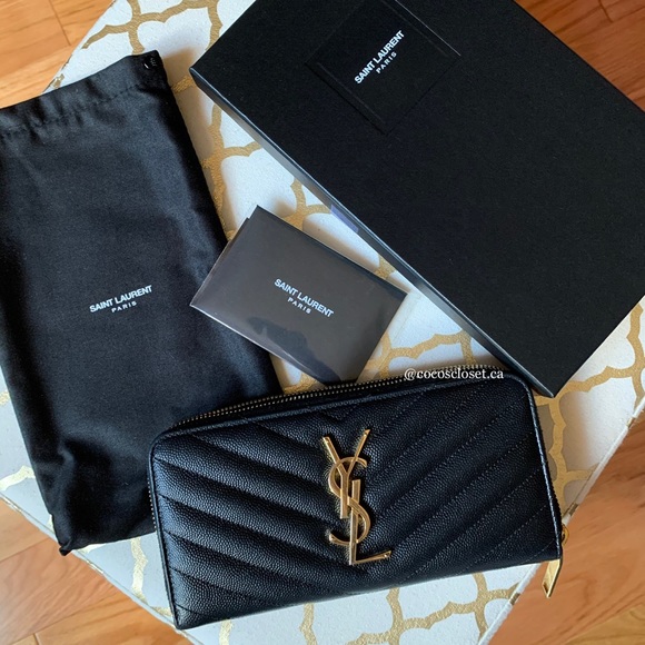 Saint Laurent Monogram Zip Around Wallet - Picture 1 of 9